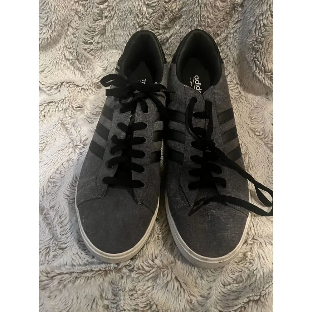 Adidas Neo Cloudfoam Super Daily Gray Black Sneakers Men's 10.5